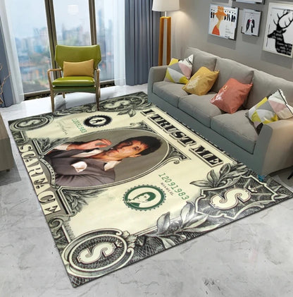 ALFOMBRA AFELPADA SCARFACE DÓLAR VERDE 60X90 CM